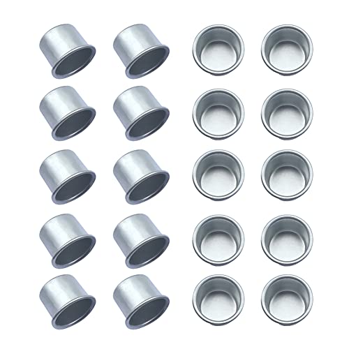 JIHUOO 25 Stück Aluminium Kerzenhalter Kerzeneinsätze Kerzenständer Kerzeneinsatz Stabkerzenhalter für Stabkerzen Baumkerzen Pyramidenkerzen von JIHUOO