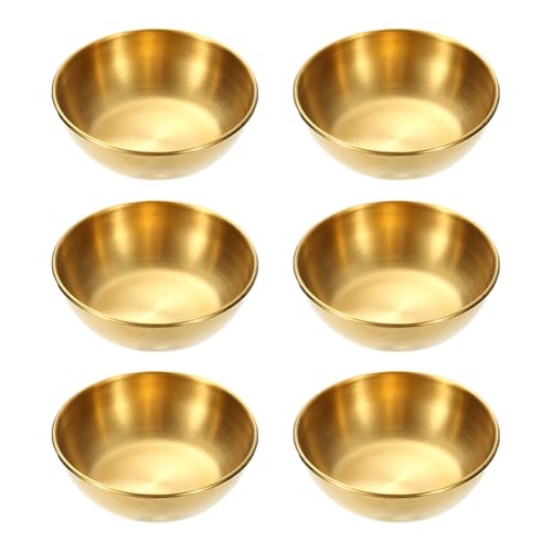JIHUOO 6 Stück DIY Gesichtsmaske Rührschüssel Kleine Gesichtsmaske Schüssel Esthetiker Maske Schalen Kleine Kosmetikschalen Edelstahl Mini Soßenschalen Geschirr Gewürze Vorbereitung Schalen Ästhetiker von JIHUOO