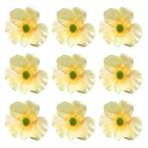 JIHUOO 60 Stück 8 cm künstliche Mohnblumen Stoff Mohnblumen Kunstblumenköpfe gefälschte Stiellose Blumen Gedenktag Dekoration Blume Halloween Hexe Party Blumendekorationen Champagner von JIHUOO