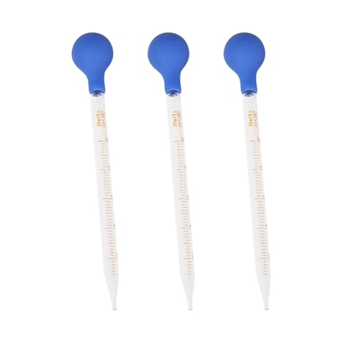 JIHUOO Glaspipetten, 10 ml, abgestufte Flüssigkeitstropfe, ätherisches Öl, Transferpipette mit Gummi-Birne, 3 Stück JIHUOO Glaspipetten, 10 ml, abgestufte Flüssigkeitstropfe, ätherisches Öl, Transferpipette mit Gummi-Birne, 3 Stück von JIHUOO