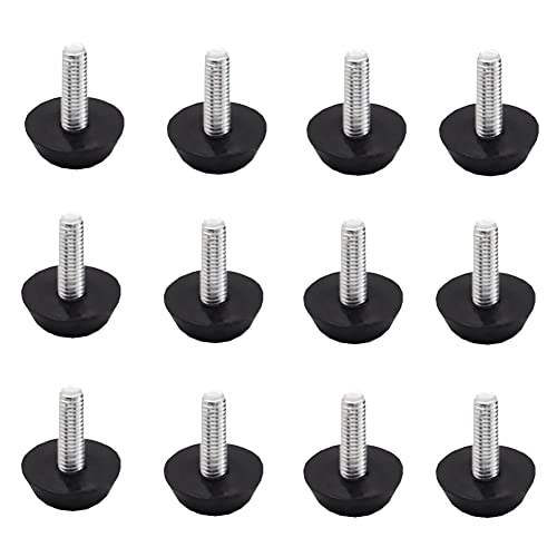 Möbelgleiter zum Anschrauben, M6 x 20 mm, Edelstahl, verstellbare Tischnivellierer, Tischnivellierfüße, Schreibtischbeine, Stuhlfußversteller, 20 Stück von JIHUOO