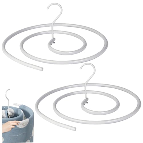 2 Stück runde Spiral-Kleiderbügel für Bettwäsche, platzsparend, für Decke, abnehmbares Eisen, dick, für Bettlaken, Decke, Badetuch, Tischdecke, Kleiderbügel für Decken, Kleidung 2 Stück runde Spiral-Kleiderbügel für Bettwäsche, platzsparend, für Decke, abnehmbares Eisen, dick, für Bettlaken, Decke, Badetuch, Tischdecke, Kleiderbügel für Decken, Kleidung von JIIENO