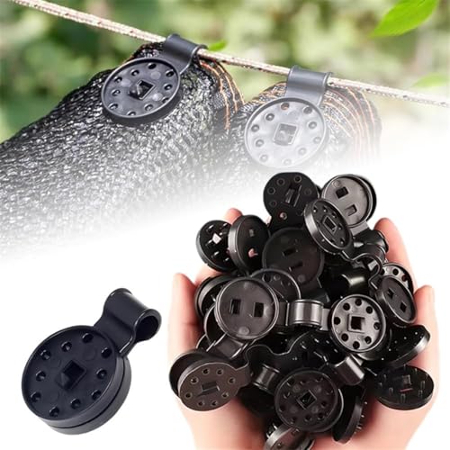 Clips für Sonnensegel, Sonnensegel Befestigung, Kunststoff Clips für Schutztuch, Spezialclip mit öse für Schattiernetz, Planenclips, Gartenblumenpflanzen Rasenschatten (50pcs) von JIIENO