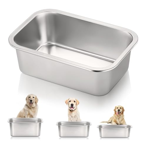 Wassernapf für Hunde, Futternapf für Hunde, große Kapazität für drinnen und draußen, für große Hunde und (32 x 22 x 10 cm) von JIIENO