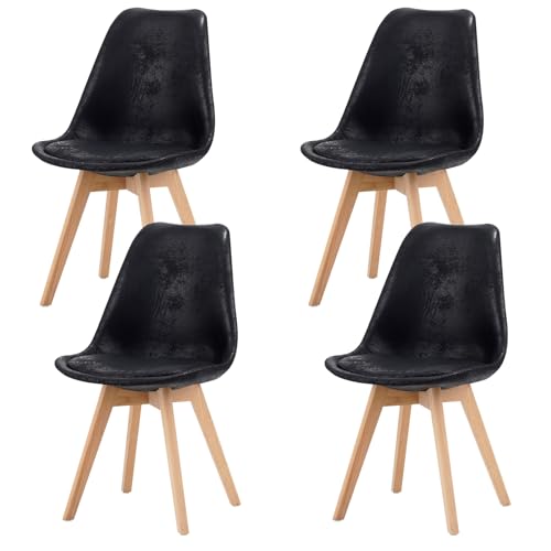 JIJIAN 4er Set Esszimmerstühle aus Wildleder mit Kissen und Holzbeinen Küchenstühle, Moderner Nordic Stil für Esszimmer, Küche und Wohnzimmer JIJIAN 4er Set Esszimmerstühle aus Wildleder mit Kissen und Holzbeinen Küchenstühle, Moderner Nordic Stil für Esszimmer, Küche und Wohnzimmer von JIJIAN