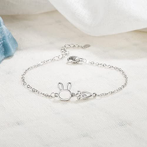 JIJIBA 2023 Neue Sterling Silber Farbe Armbänder für Frauen Schmetterlinge Zirkon Kaninchen Charm Hand Chain Link Orignal Mode Schmuck JIJIBA 2023 Neue Sterling Silber Farbe Armbänder für Frauen Schmetterlinge Zirkon Kaninchen Charm Hand Chain Link Orignal Mode Schmuck von JIJIBA