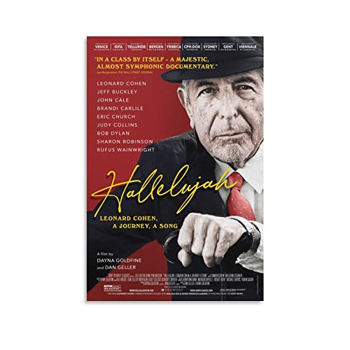 Hallelujah Leonard Cohen A Journey A Song (2022) Filmposter Leinwand Poster Wandkunst Bild Drucke Hängende Foto Decor Home Poster Kunstwerke 20,3 x 30,5 cm von JIJIE