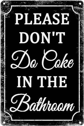 JIKSJVNA Metall-Blechschild mit Aufschrift "Please Don't Do Coke In The Bath", Raumdekoration für Männer, lustiges Badezimmerschild, Wohnheim, Männerhöhle, Wandkunst, Dekoration, 20,3 x 30,5 cm JIKSJVNA Metall-Blechschild mit Aufschrift "Please Don't Do Coke In The Bath", Raumdekoration für Männer, lustiges Badezimmerschild, Wohnheim, Männerhöhle, Wandkunst, Dekoration, 20,3 x 30,5 cm von JIKSJVNA