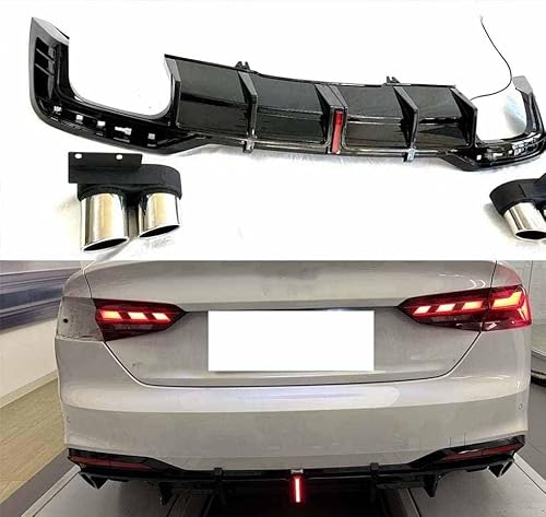 JILEIOK Auto Heckstoßstange Diffusor für Audi A5 S-Line Facelift S5 2021-2023, ABS Heckdiffusor Heckspoiler Lippe Splitter Kratzfeste Schützen High Performance Zubehör JILEIOK Auto Heckstoßstange Diffusor für Audi A5 S-Line Facelift S5 2021-2023, ABS Heckdiffusor Heckspoiler Lippe Splitter Kratzfeste Schützen High Performance Zubehör von JILEIOK