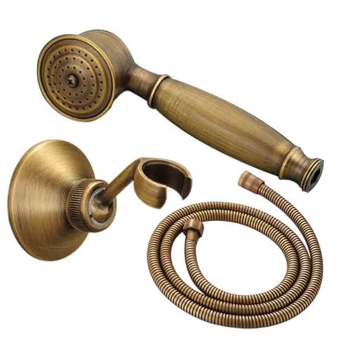 Vintage-Handbrause Mit Keramikgriff, Handbrause Aus Messing Im Traditionellen Telefonstil, Antike Handbrause Mit Regenbrause Und 59-Zoll-Schlauch For Badezimmer(Combo 2) von JILILAL