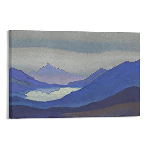 JILIP Bergsee von Nikolaus Roerich Druck-Poster auf Leinwand, Kunst, Poster und Wandkunst, Bilddruck, moderne Familiendekoration, Poster, 20 x 30 cm von JILIP