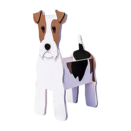 JILIP Cartoon Hund Pflanzer Blumentöpfe, Niedliche Foxterrier-Blumentöpfe, Herzförmiger Cartoon Pflanzer, Air Plants Storage Dekorationen Geschenke für Hundeliebhaber Frauen (Size : 16.9 * 9.8inch) von JILIP