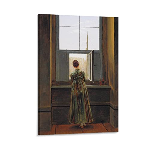 JILIP Frau am Fenster von Caspar David Friedrich Poster Leinwand Kunstdruck Poster Foto Bild von JILIP