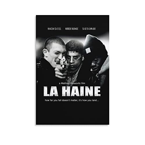 JILIP La Haine 90er Jahre Filmposter (1) Wandkunst Poster Schriftrolle Leinwand Gemälde Bild Wohnzimmer Dekor Zuhause 40 x 60 cm von JILIP