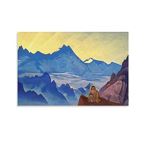 JILIP Milarepa – The One Who Harkened By Nicholas Roerich Poster Leinwand Kunstdrucke Poster Foto Bild Malerei Poster Raumdekoration 40 x 60 cm von JILIP