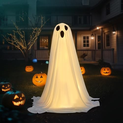JIMACRO 1.5M Halloween Deko Geister Stehend, Halloween Deko Horror Outdoor&Innen, Geist LED für Garten Innenhof Wohnzimmer Schlafzimmer(Schreiend) von JIMACRO