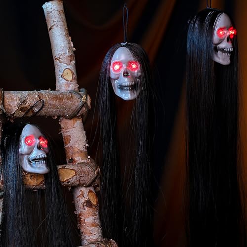 JIMACRO Halloween Hanging Decorations Skull, Halloween Decorations Outdoor Props, Halloween Skull Decorations for Garten Tree Door Table Eaves von JIMACRO