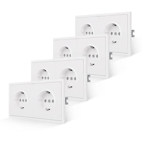 JIMEIDA 4 PCS Steckdose Weiß Matt Unterputz Glattes Hautgefühl mit Steckklemme Steckdose Wandsteckdose JIMEIDA 4 PCS Steckdose Weiß Matt Unterputz Glattes Hautgefühl mit Steckklemme Steckdose Wandsteckdose von JIMEIDA