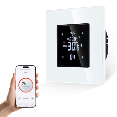 JIMEIDA Smart Thermostat Heizung Weiß Bodenheizkammer mit Alexa Echo, Google Assistant Konstante Temperaturkammer für elektrische Heizung und Heizheizungstemperaturregelung von JIMEIDA