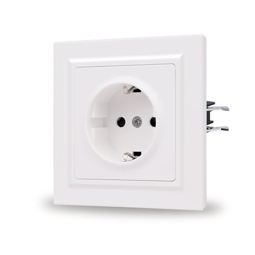 JIMEIDA Steckdose Weiß Matt Unterputz Glattes Hautgefühl mit Steckklemme Wandsteckdose 84 * 84mm,250V von JIMEIDA