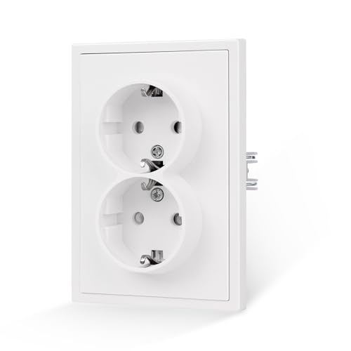 JIMEIDA Steckdose Weiß Glattes Hautgefühl Unterputz mit Steckklemme 16Amp Schuko Steckdose Wandsteckdose(Kann nicht vertikal installiert werden) JIMEIDA Steckdose Weiß Glattes Hautgefühl Unterputz mit Steckklemme 16Amp Schuko Steckdose Wandsteckdose(Kann nicht vertikal installiert werden) von JIMEIDA