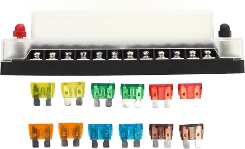 Werkzeug Kompatibel mit 12 weg 12V Sicherung Box Edelstahl Schraube Klinge Sicherung Block Halter für Kompatibel mit Auto Boot RV von JIMIGGAO