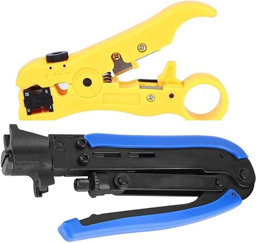 Werkzeug Kompatibel mit 2 stücke Koaxial Werkzeug Gelb Kabel Stripper Koaxialkabel Crimpen Werkzeug Kabel Crimpen Zange Abisolierzange von JIMIGGAO