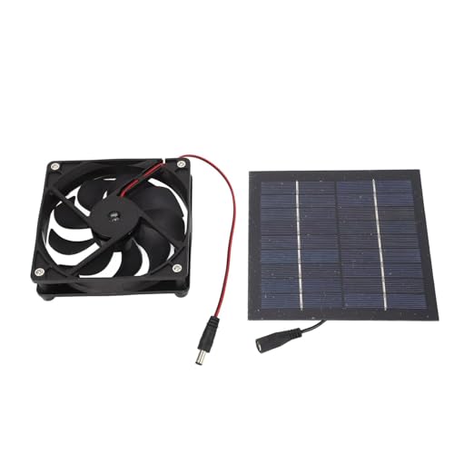 Werkzeug Kompatibel mit 50-W-Solarpanel-Lüfter-Kit mit Ventilator, tragbar, kompatibel mit Gewächshausschuppen, Hühnerstall, Haustierhaus, effektive Kühlung von JIMIGGAO