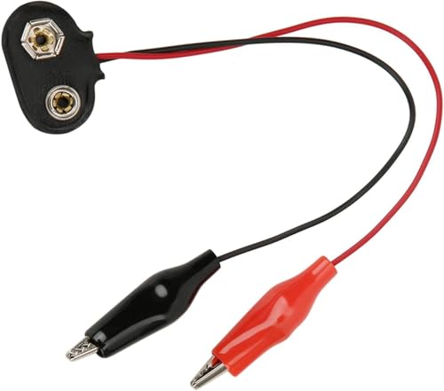 Werkzeug Kompatibel mit 9-V-Batterie-Schnappdrahtverbinder, 15 cm, Batterie-Schnappverbinder auf Krokodilklemmenkabel, Kabel mit zwei Krokodilklemmen (20 Stück) von JIMIGGAO