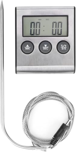 Werkzeug Kompatibel mit Digitales Thermometer, multifunktional, mit Messsonde, Timer und Alarm, LCD-Anzeige, Temperaturbereich von -50 °C bis 300 °C von JIMIGGAO