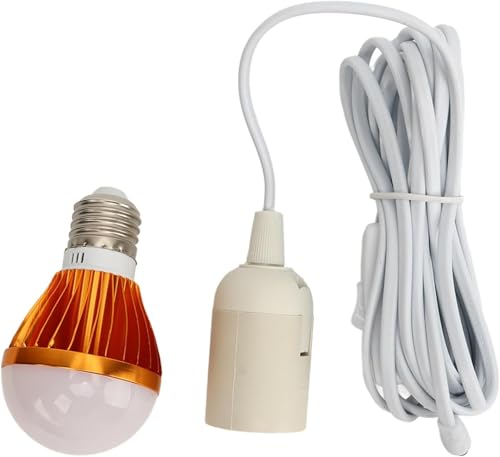 Werkzeug Kompatibel mit E27 LED-Glühbirne, warmweiß, mit Knopfschalter und 3 m Kabel, DC 12 V, 5 W, kompatibel mit Wohnräumen von JIMIGGAO