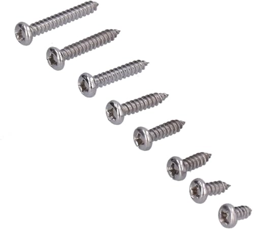 Werkzeug Kompatibel mit Edelstahlschrauben, 200-teilig, M3-Flachkopfschrauben-Sortiment, 304 Edelstahl, selbstschneidende Schrauben und Kits von JIMIGGAO