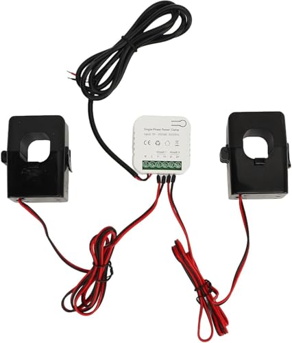 Werkzeug Kompatibel mit Intelligenter Energiemonitor, einphasiger WiFi-Stromzähler mit Klemme und 2 200ACT-Stromtransformatoren, kompatibel mit 90-250 VAC von JIMIGGAO