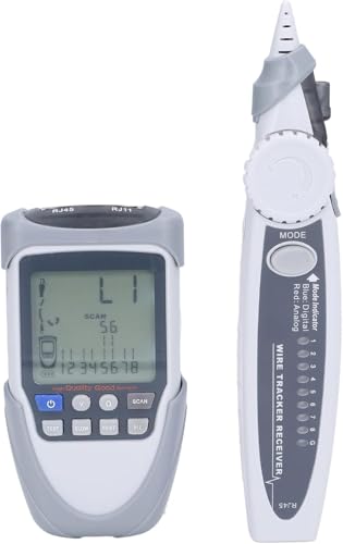 Werkzeug Kompatibel mit Kabeltester, Netzwerkkabeltester, LCD, Digital, Analog, Multifunktions-POE-Drahtleitungsfinder mit Tasche, ET613 mit ABS, Computer-Ethernet-Kabel von JIMIGGAO