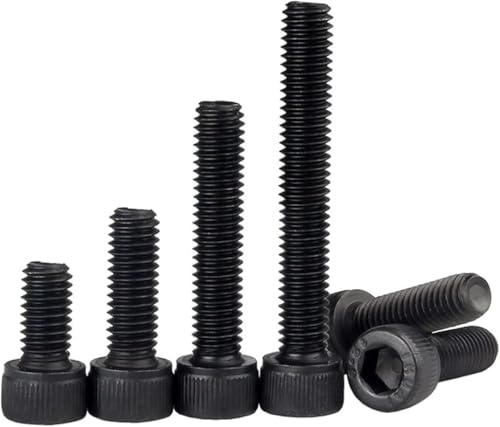 Werkzeug Kompatibel mit M1.6 M2 M2.5 M3 M4 M5 M6 M8 Sechskant-Innensechskantschraube Vollgewinde Schwarz Klasse 12.9 Stahl Inbusschrauben (Farbe: 100 mm, Größe: M4 20 Stück) von JIMIGGAO