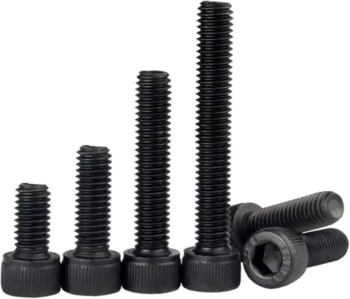 Werkzeug Kompatibel mit M1.6 M2 M2.5 M3 M4 M5 M6 M8 Sechskant-Innensechskantschraube Vollgewinde Schwarz Klasse 12.9 Stahl Inbusschrauben (Farbe: 35 mm, Größe: M8 5 Stück) von JIMIGGAO