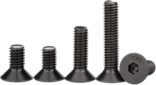 Werkzeug Kompatibel mit M2 M2.5 M3 M4 M5 M6 M8 M10 Sechskant-Innensechskant-Senkkopfschraube, schwarzer Bolzen, Klasse 10.9, DIN7991, Möbelschrauben (Farbe: 30 mm, Größe: M5, 10 Stück) von JIMIGGAO