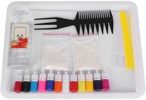 Werkzeug Kompatibel mit Mehrfarbiges mineralisches Marmorierungspigment mit A5-Tablett, kompatibel mit Papiermarmor-Keramik-Kunstwerkzeugen (A5-Set mit 12 Farben) von JIMIGGAO