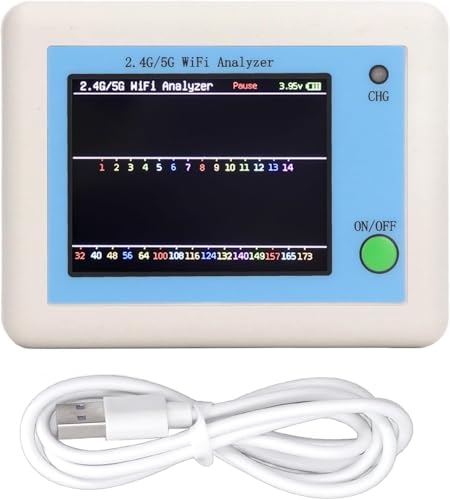 Werkzeug kompatibel mit 2,4 G 5G WiFi-Analysator, 6,1 cm (2,4 Zoll) TFT-Farbbildschirm, Netzwerk-Signalscanner, Analysator, Typ-C-Ladeschnittstelle von JIMIGGAO