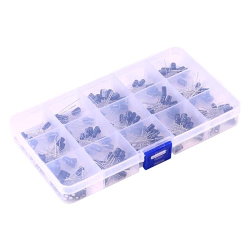 Werkzeug kompatibel mit Radialkondensator Radialkondensator 200 Stück DIY 15 Werte Kondensator Elektrolytkondensatoren Sortiment Kit Set 0,1uF220uF mit, BJT Transistor von JIMIGGAO