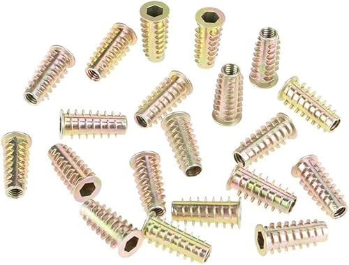 Werkzeug kompatibel mit Sechskantmutter aus Zinklegierung, M6 x 25 mm Muttern, Typ Gewinde, Sechskantantriebskopf, Zinklegierung, Draht, Möbel-Sechskantschraube für Holzeinsatz von JIMIGGAO