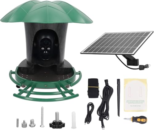 Werkzeug kompatibel mit Solarkamera Intelligente Vogelfutterstation Wiederaufladbar 2 in 1 AI-Erkennung für Vogelfütterung Wasserdicht Outdoor von JIMIGGAO