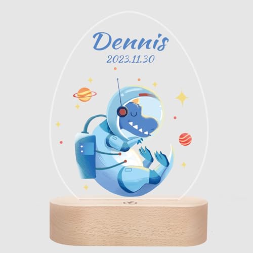 JIMMIDDA Personalisiertes Baby-Nachtlicht mit Vornamen, Originelles Geburtsgeschenk für Jungen und Mädchen, Taufgeschenk Deko-Drachen-Serie, Geburtstagsgeschenk-Ideen, Kinder-Nachttischlampe-Rest von JIMMIDDA