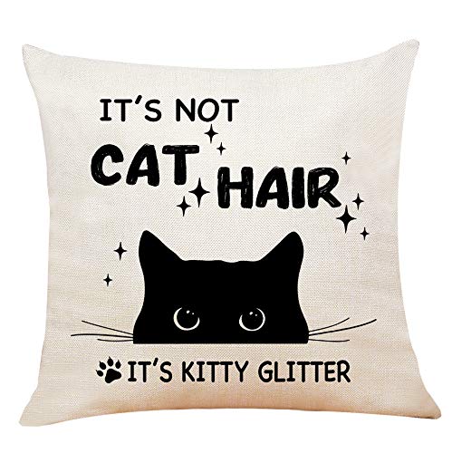 JIMOWANG Black Cat Throw Pillow Case Modern Cushion Cover Square Pillow Cover Decoration for Sofa Bed Chair Car 18 X 18 Inch von JIMOWANG