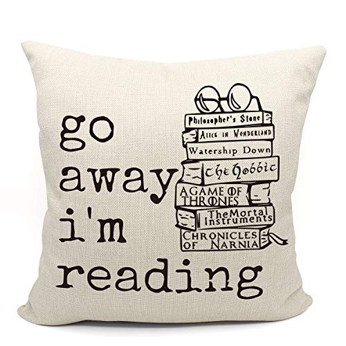 JIMOWANG Book Reading Nook Throw Pillow Case Modern Cushion Cover Square Pillow Cover Decoration for Sofa Bed Chair Car 18 X 18 Inch von JIMOWANG