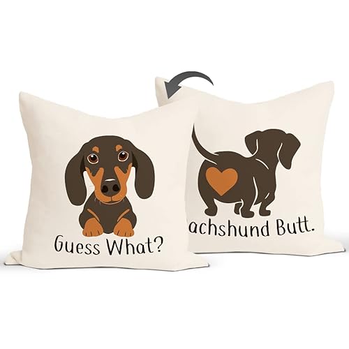 JIMOWANG Dachshund Dog Throw Pillow Case Modern Cushion Cover Square Pillow Cover Decoration for Sofa Bed Chair Car 18 X 18 Inch JIMOWANG Dachshund Dog Throw Pillow Case Modern Cushion Cover Square Pillow Cover Decoration for Sofa Bed Chair Car 18 X 18 Inch von JIMOWANG