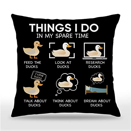 JIMOWANG Funny Duck Throw Pillow Case Modern Cushion Cover Square Pillow Cover Decoration for Sofa Bed Chair Car 18 X 18 Inch von JIMOWANG