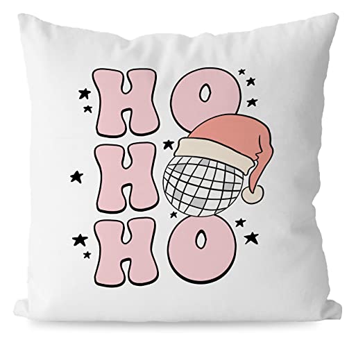 JIMOWANG Retro Pink Preppy Christmas Ball Throw Pillow Case Modern Cushion Cover Square Pillow Cover Decoration for Sofa Bed Chair Car 18 X 18 Inch von JIMOWANG