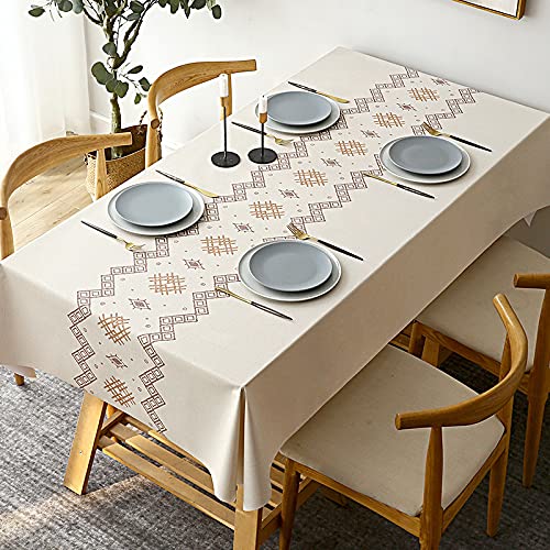 JIN DOUDOU Rechteckige Tischdecke PVC Abwischbar Saubere Tischdecke, Wasserdicht ölbeständig Kunststoff Tischabdeckung Schutz, für Haus Küche Party Picknick，110x160cm von JIN DOUDOU