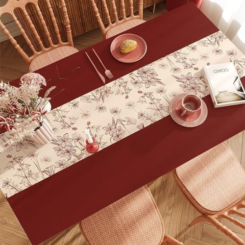 JIN DOUDOU Tischmatte aus Leder 60x120cm Waschbare PU-Tischdecke, wasserdicht, Linoleum, pflegeleicht, verschleißfest von JIN DOUDOU